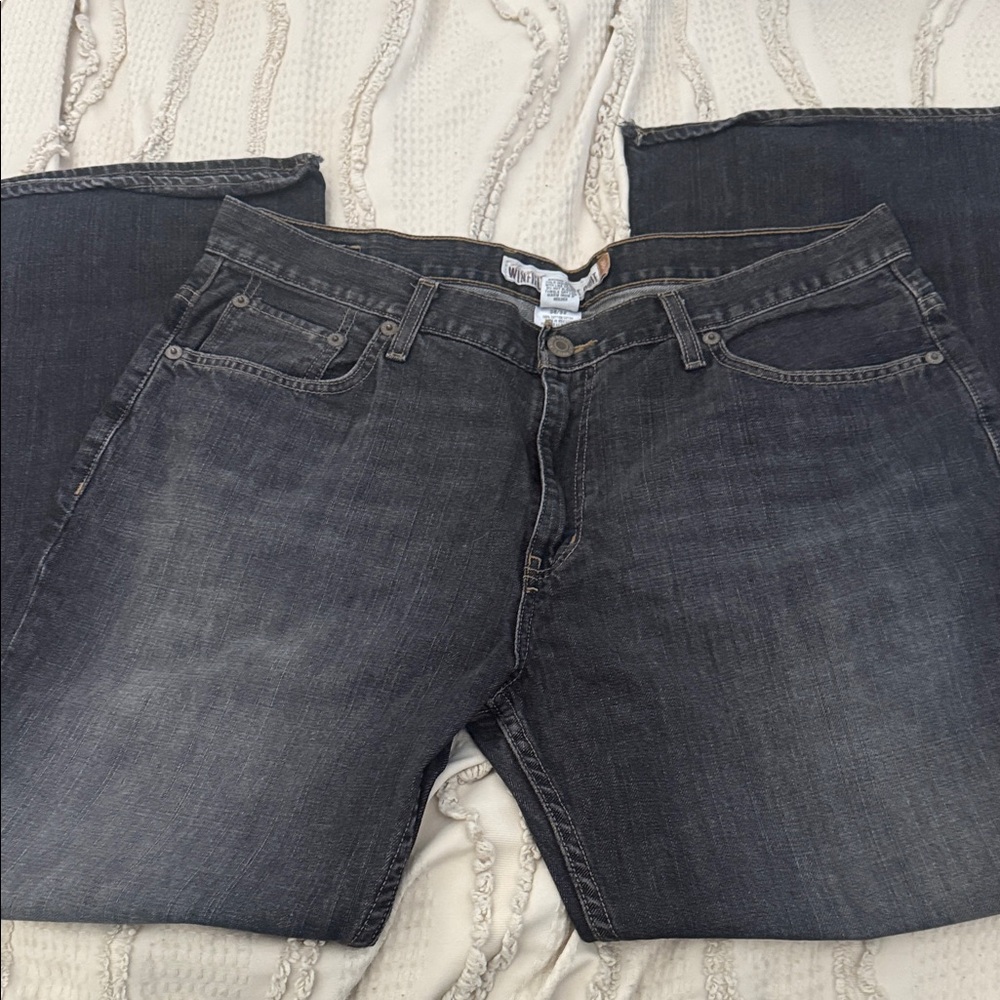 Aeropostale Men’s Bootcut Jeans in Dark Gray Wash
